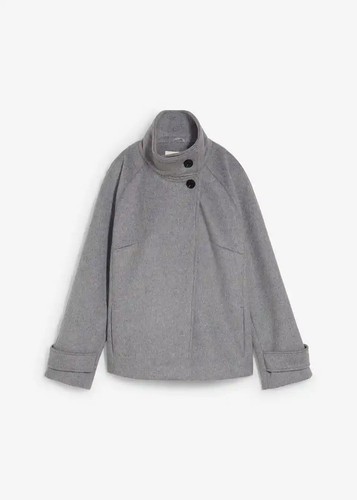 Wollmix kurzjacke 38 grau - gr.,