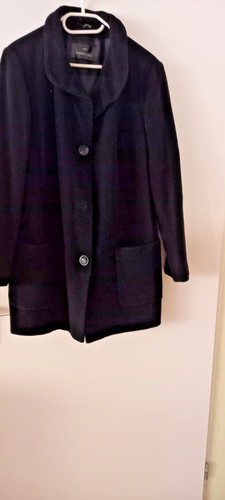 Schwarze wolljacke kurzmantel - schwarze,