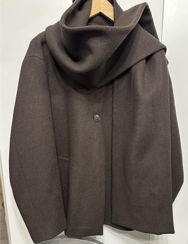 Zara struktur woll kurz mantel - woll,