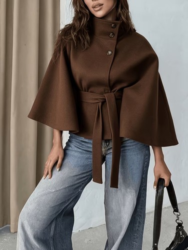 Damen cape mantel braun - damen, –