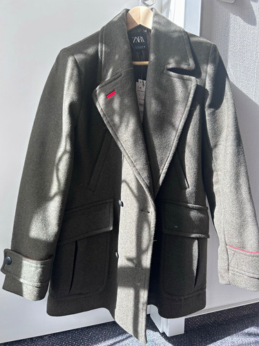Zara jacke khaki mit roten - khaki,