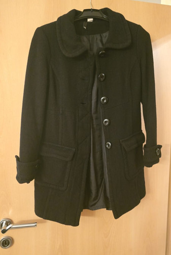 Schwarzer damen kurzmantel - schwarzer,